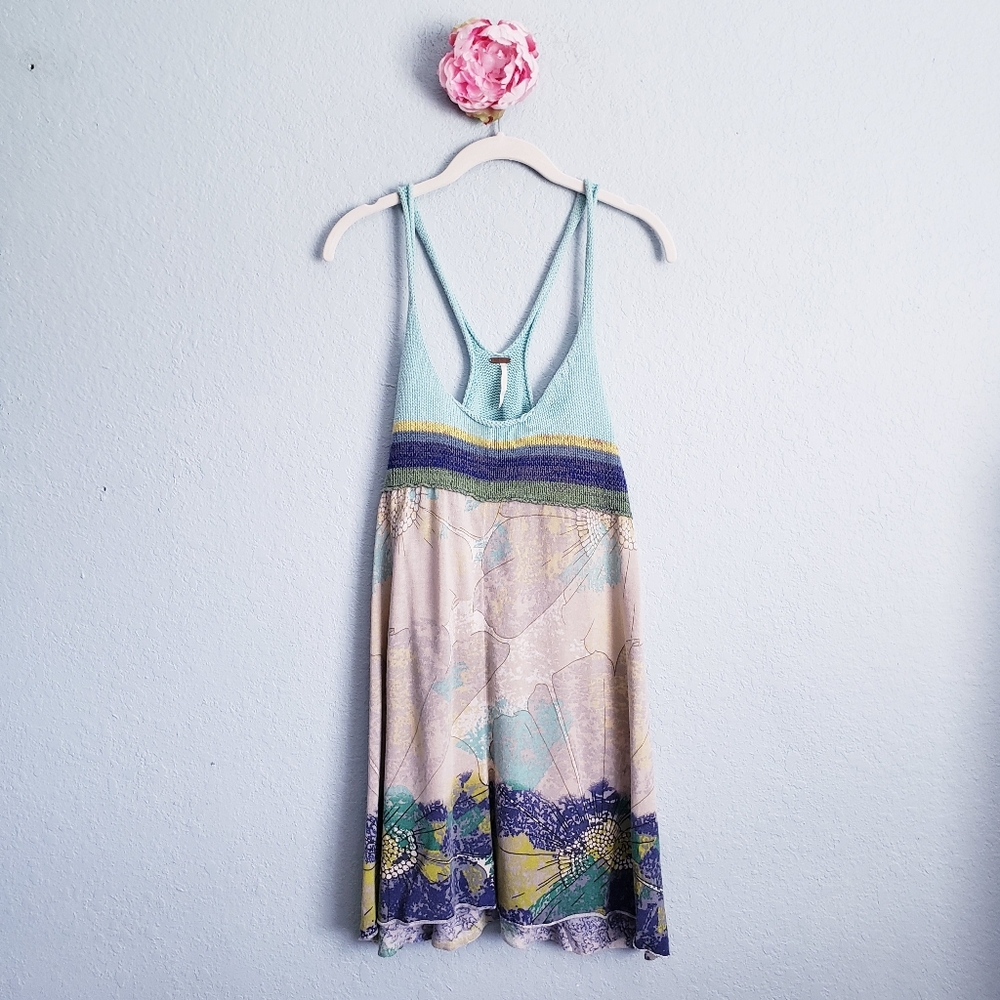 Free People Floral Crochet Tunic Dress